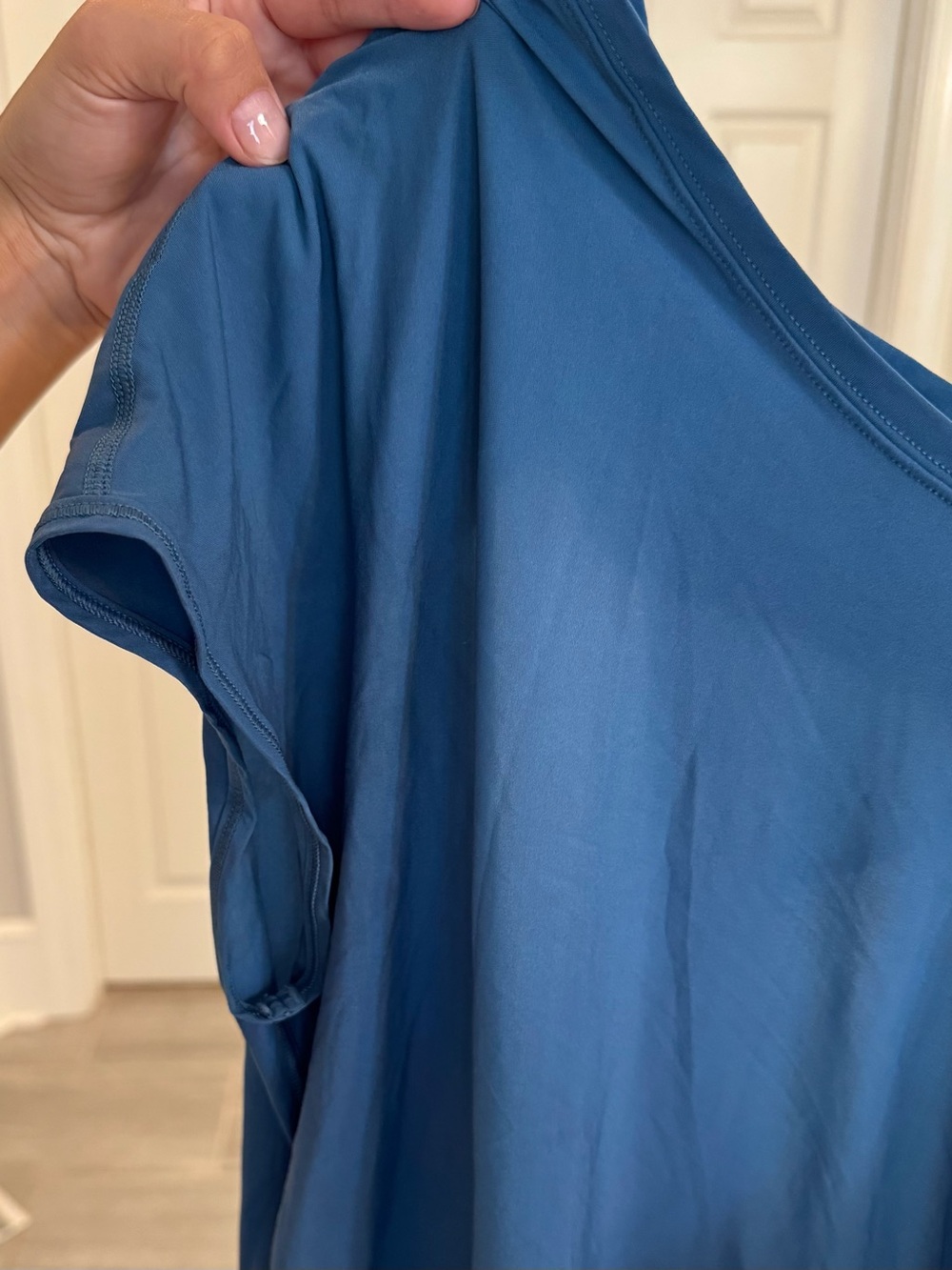 lululemon Open Back Blue Short Sleeve Workout Tee - Picture 6 of 6